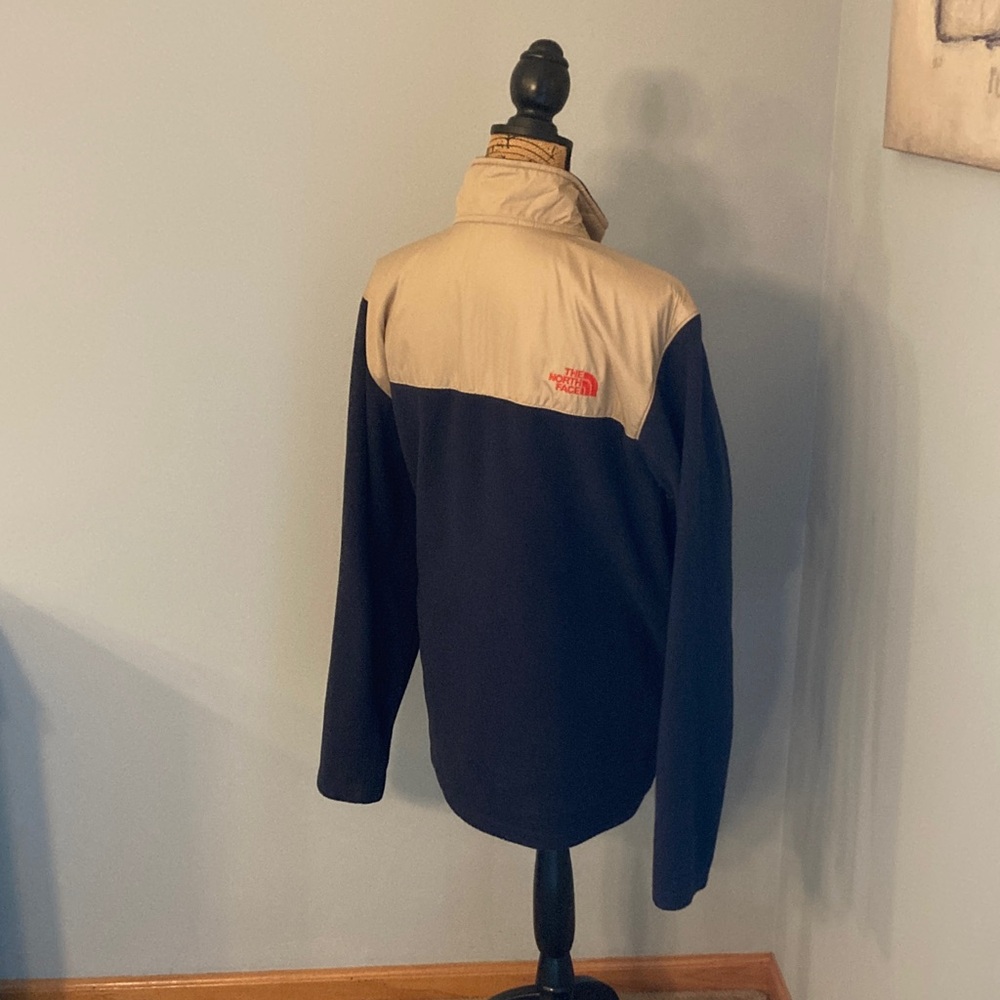 The North Face Tundra Fleece Pullover Men's Size XL Tan/Navy Blue - Picture 4 of 11
